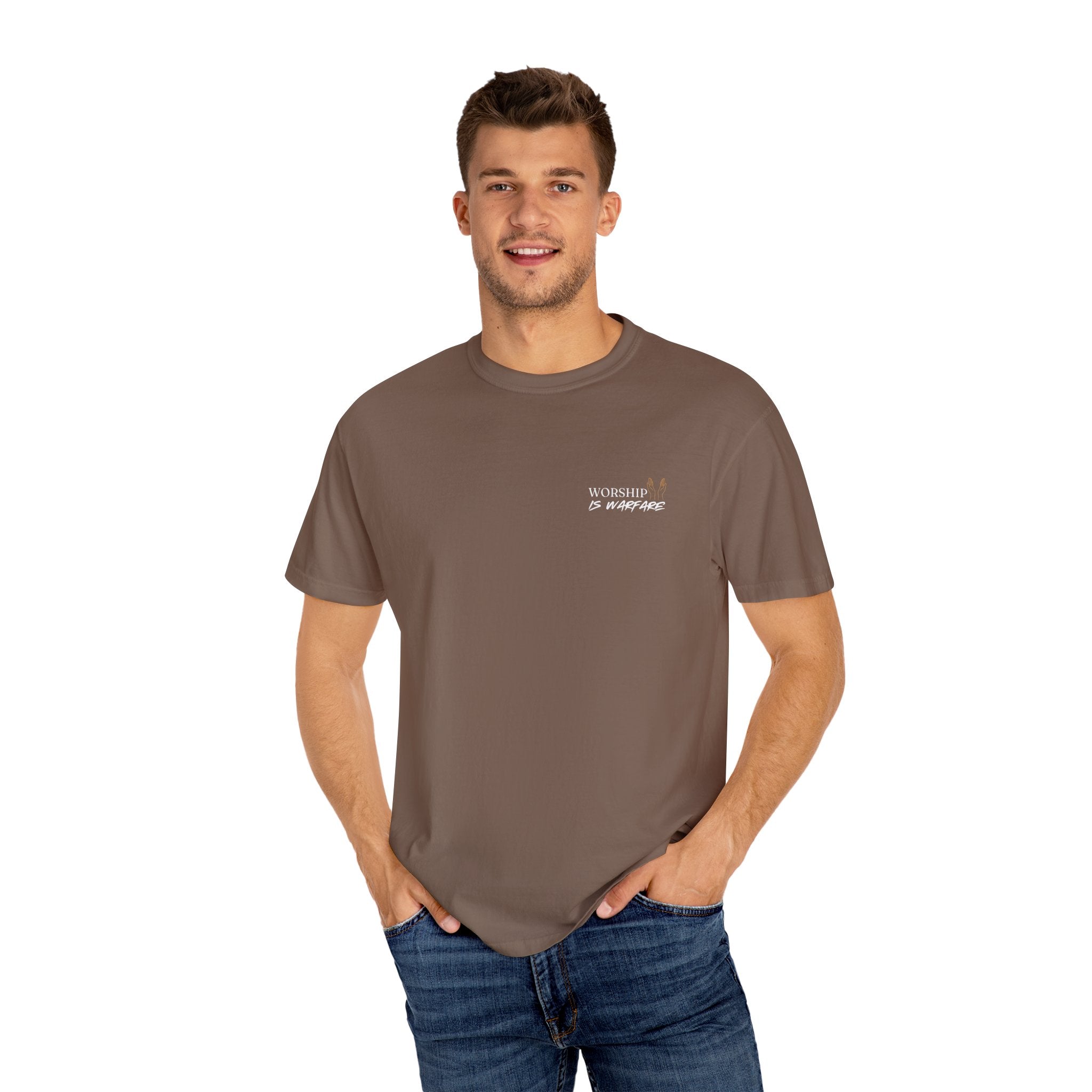 "WORSHIP IS WARFARE" Unisex Garment-Dyed T-Shirt
