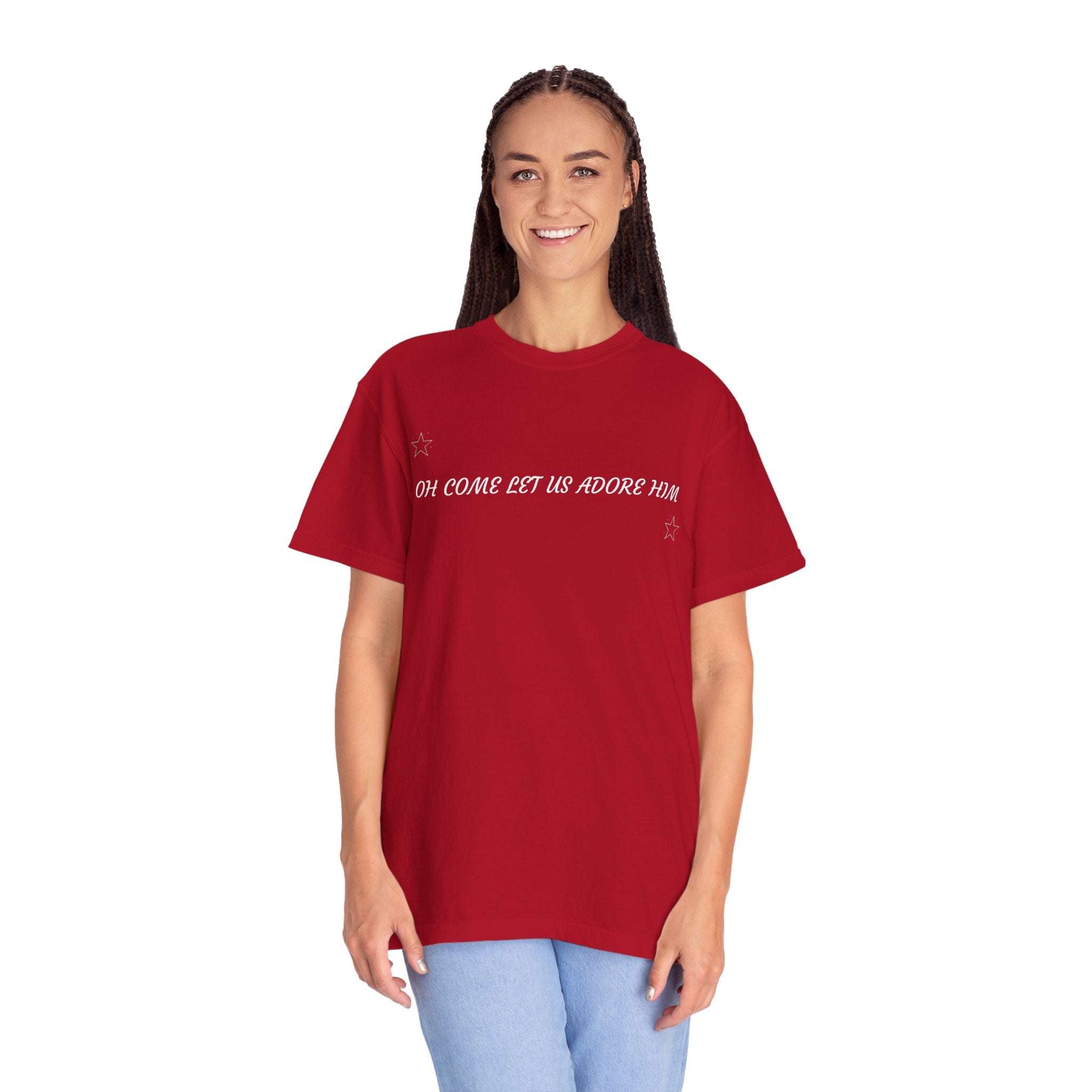 "COME LET US ADORE HIM"    Unisex Garment-Dyed T-Shirt