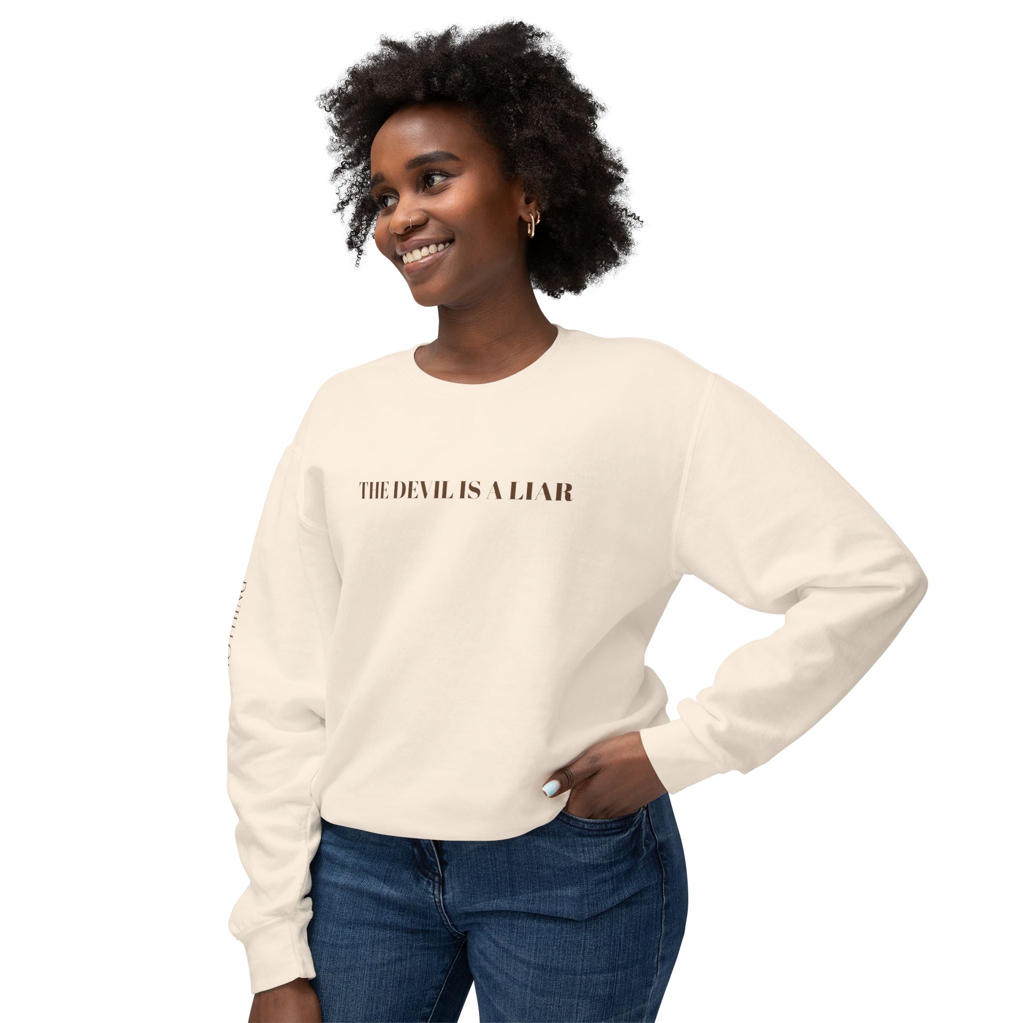 "THE DEVIL IS A LIAR" Lightweight Crewneck Sweatshirt