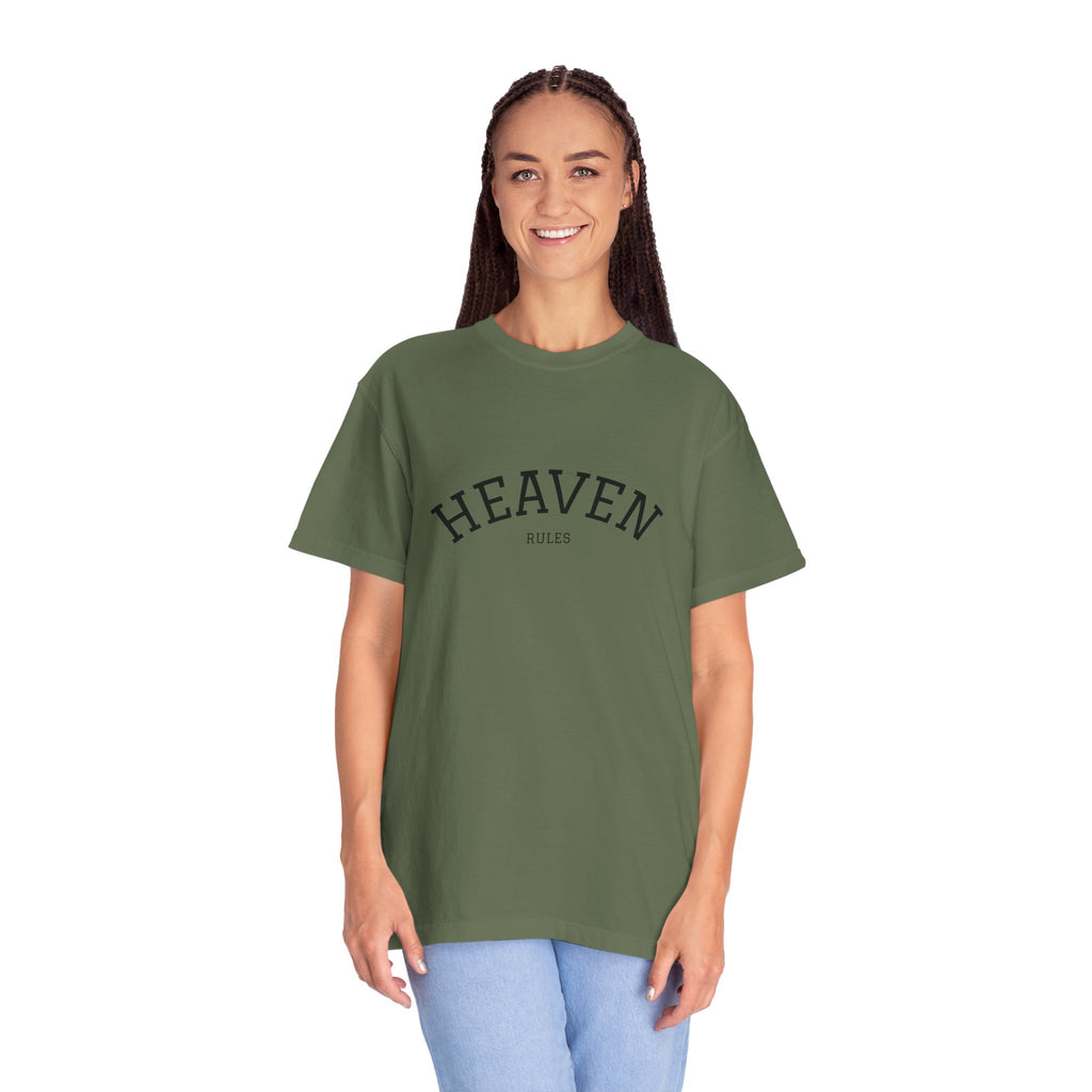 "HEAVEN RULES"  Unisex Garment-Dyed T-Shirt