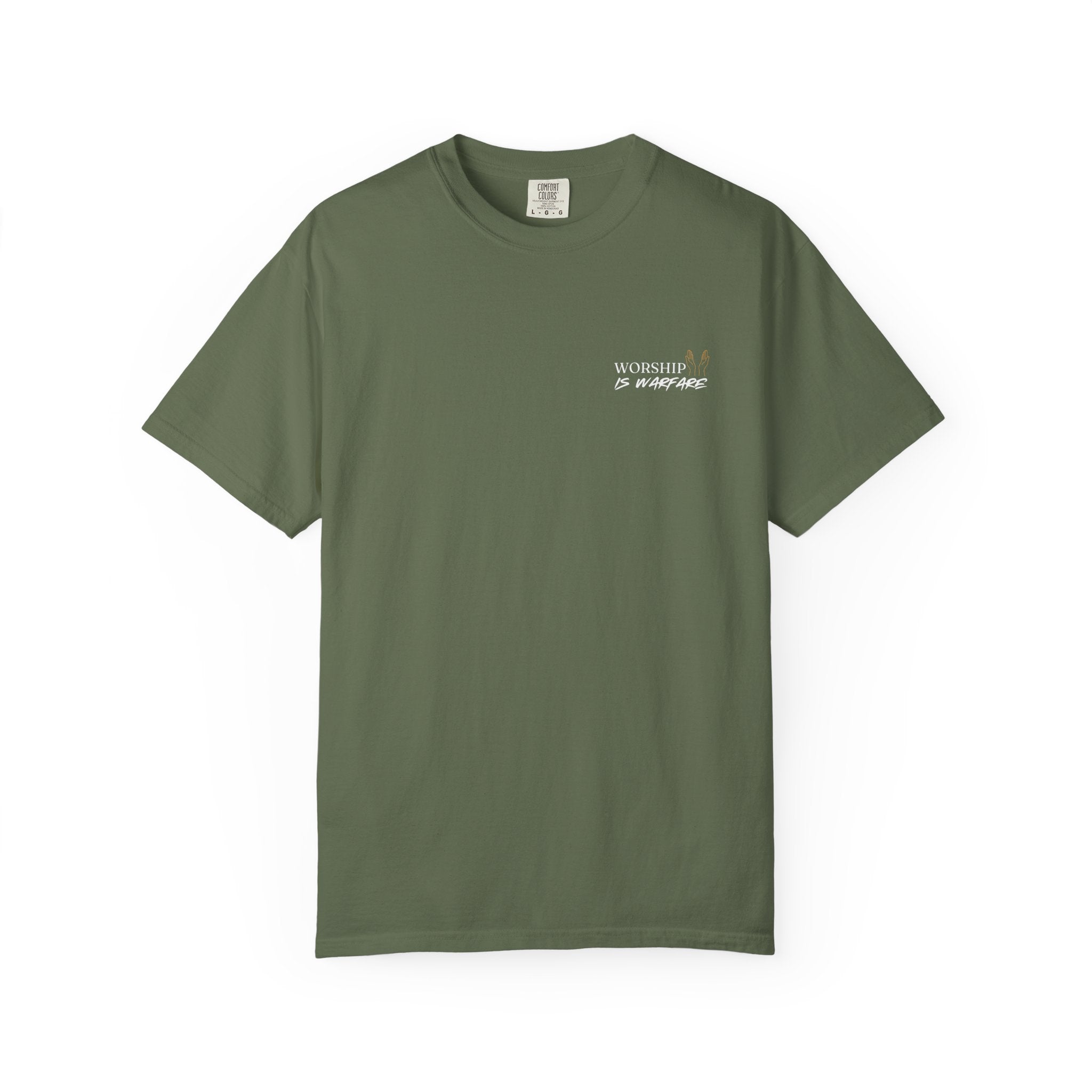 "WORSHIP IS WARFARE" Unisex Garment-Dyed T-Shirt