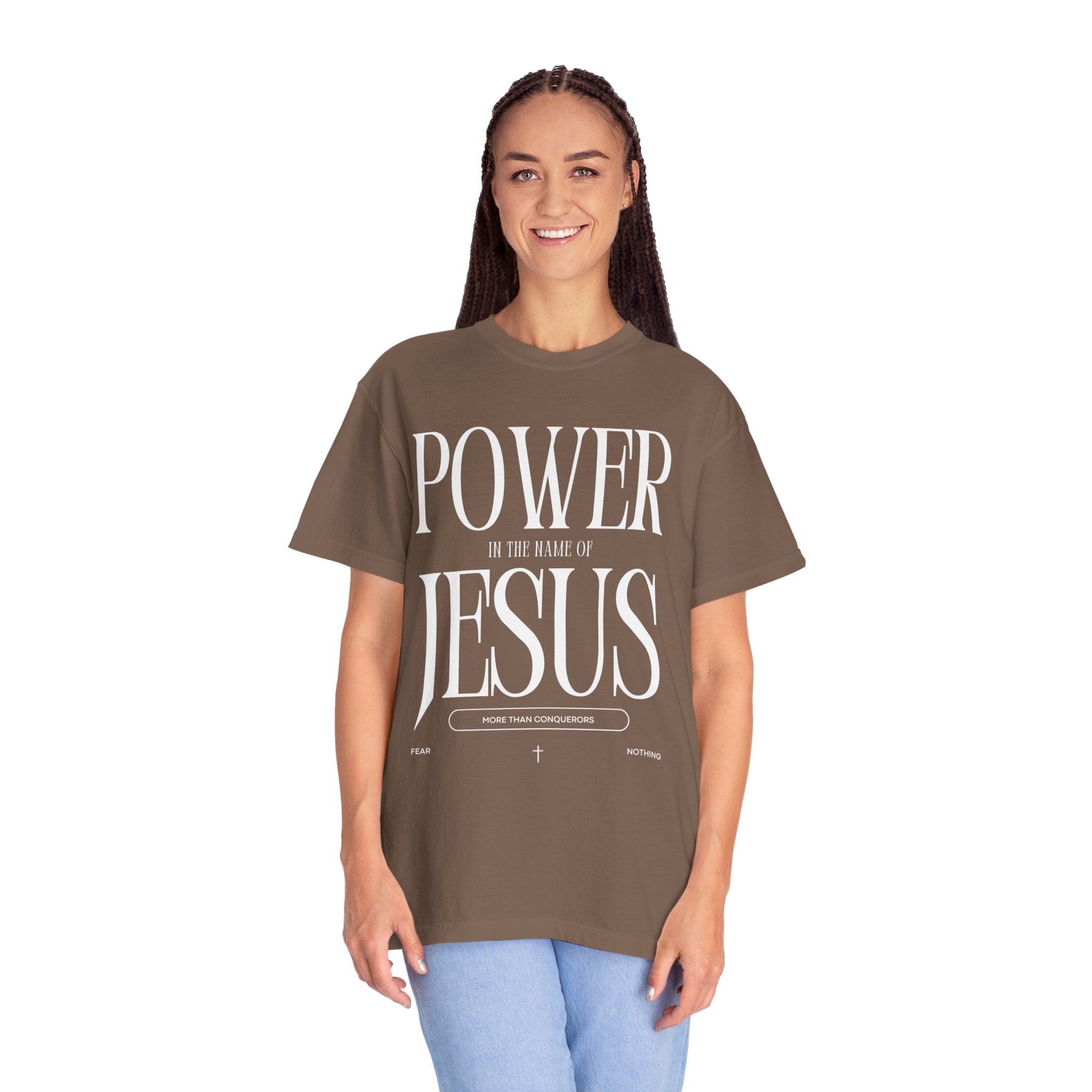 "POWER IN THE NAME OF JESUS"  Unisex Garment-Dyed T-Shirt