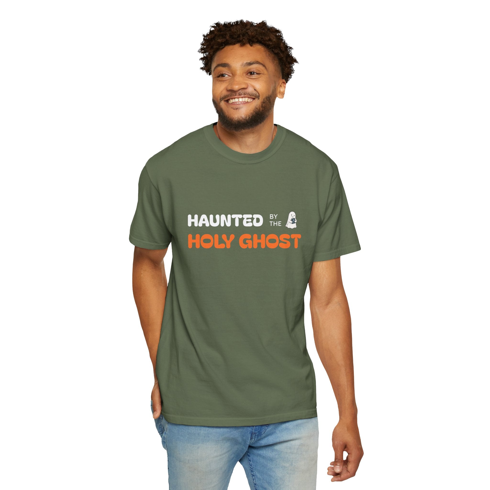 "HAUNTED BY THE HOLY GHOST"  Unisex Garment-Dyed T-Shirt