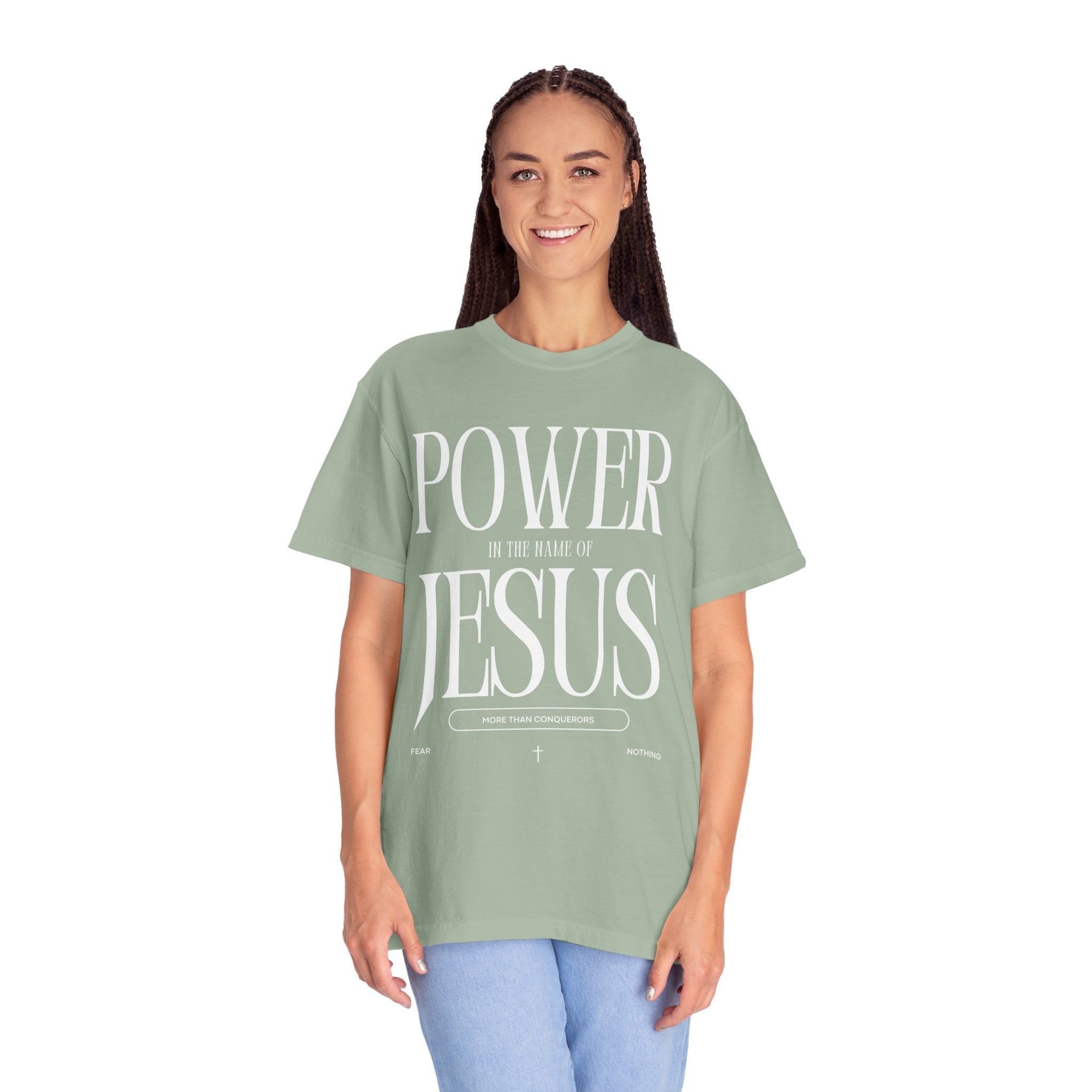"POWER IN THE NAME OF JESUS"  Unisex Garment-Dyed T-Shirt