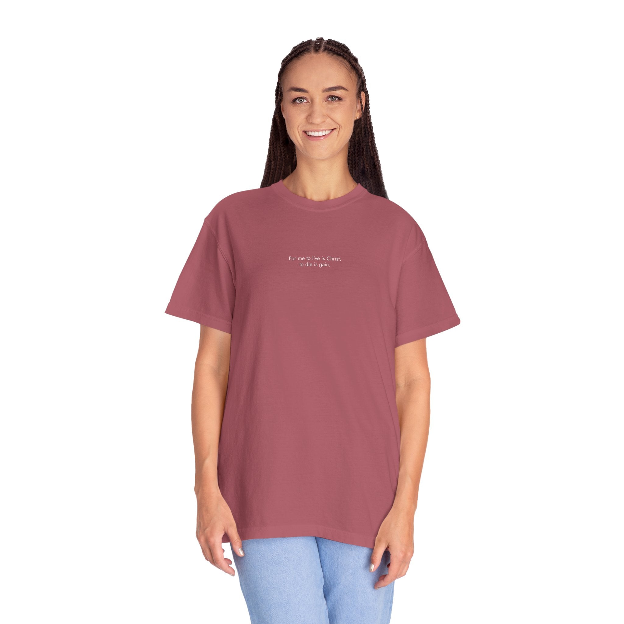 "PHILIPPIANS 1:21"   Unisex Garment-Dyed T-Shirt