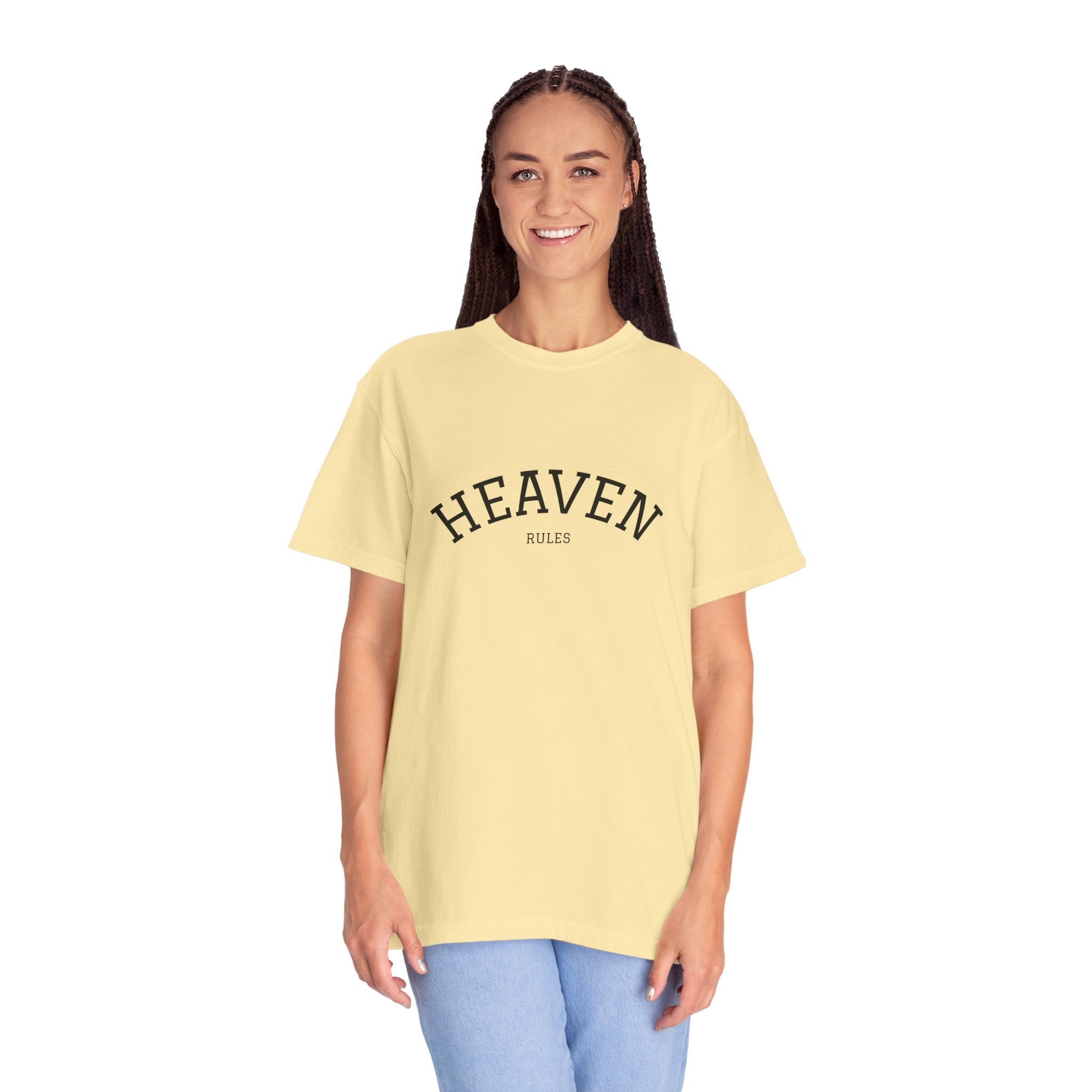 "HEAVEN RULES"  Unisex Garment-Dyed T-Shirt