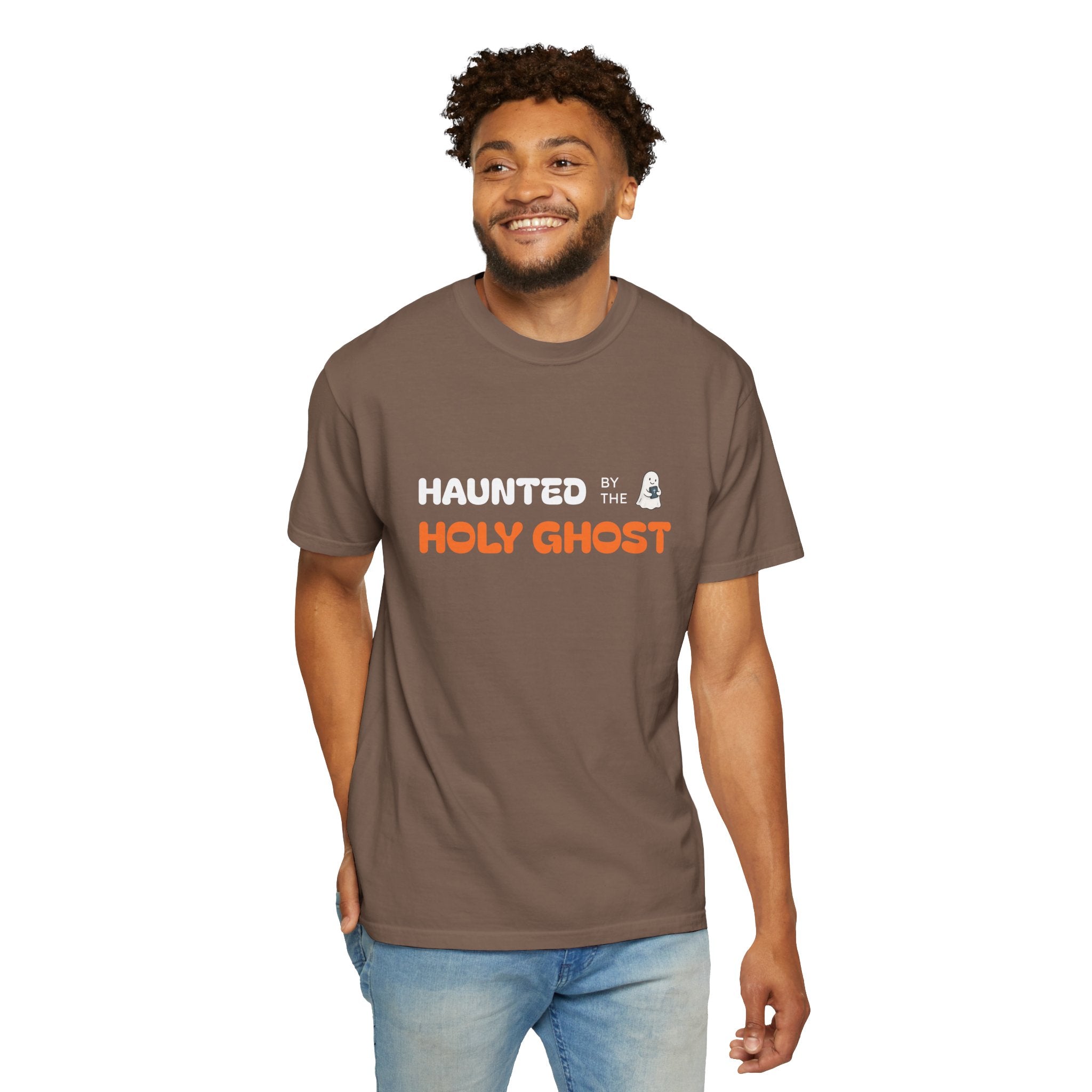 "HAUNTED BY THE HOLY GHOST"  Unisex Garment-Dyed T-Shirt
