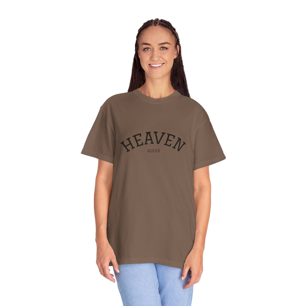 "HEAVEN RULES"  Unisex Garment-Dyed T-Shirt