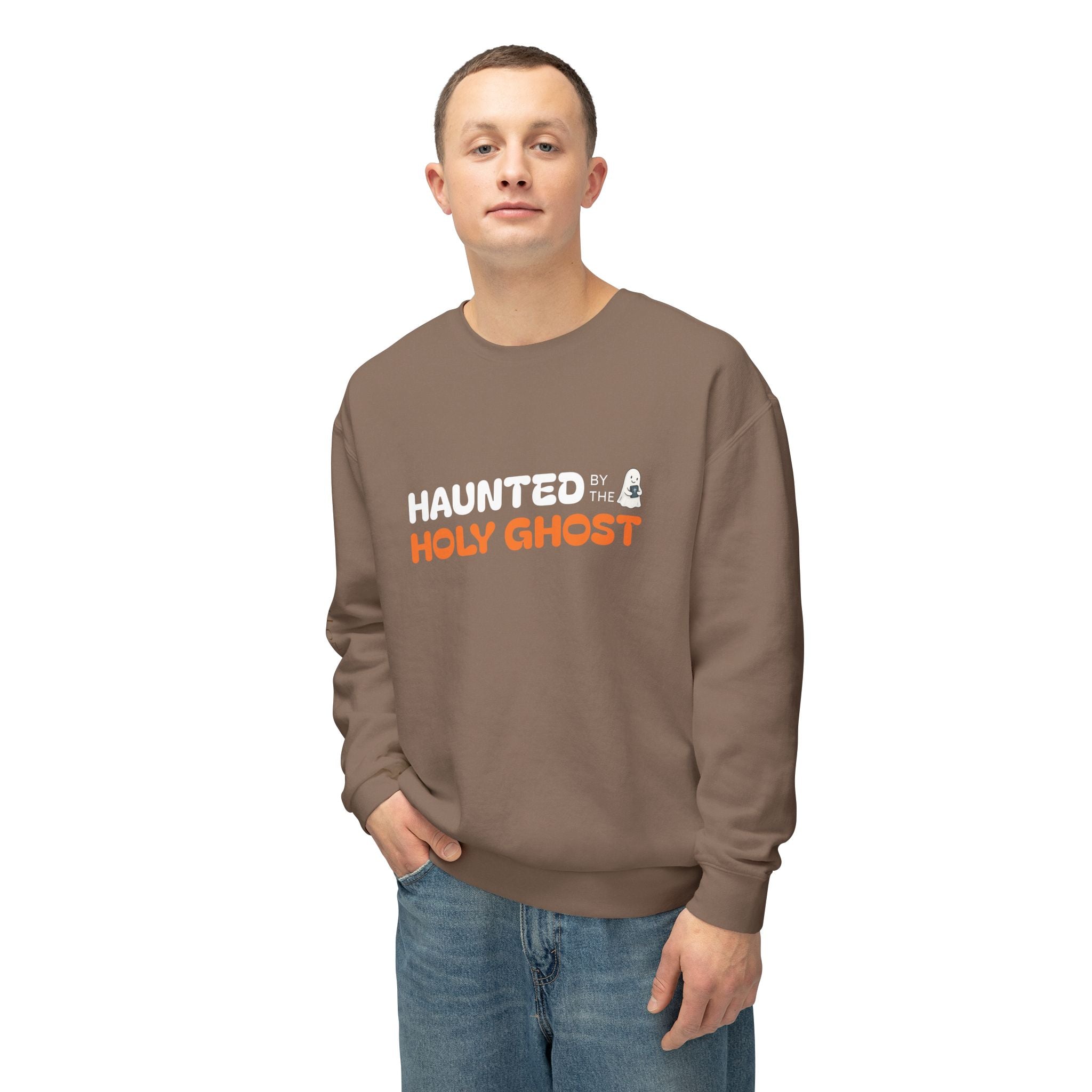 "HAUNTED BY THE HOLY GHOST"   Lightweight Crewneck Sweatshirt