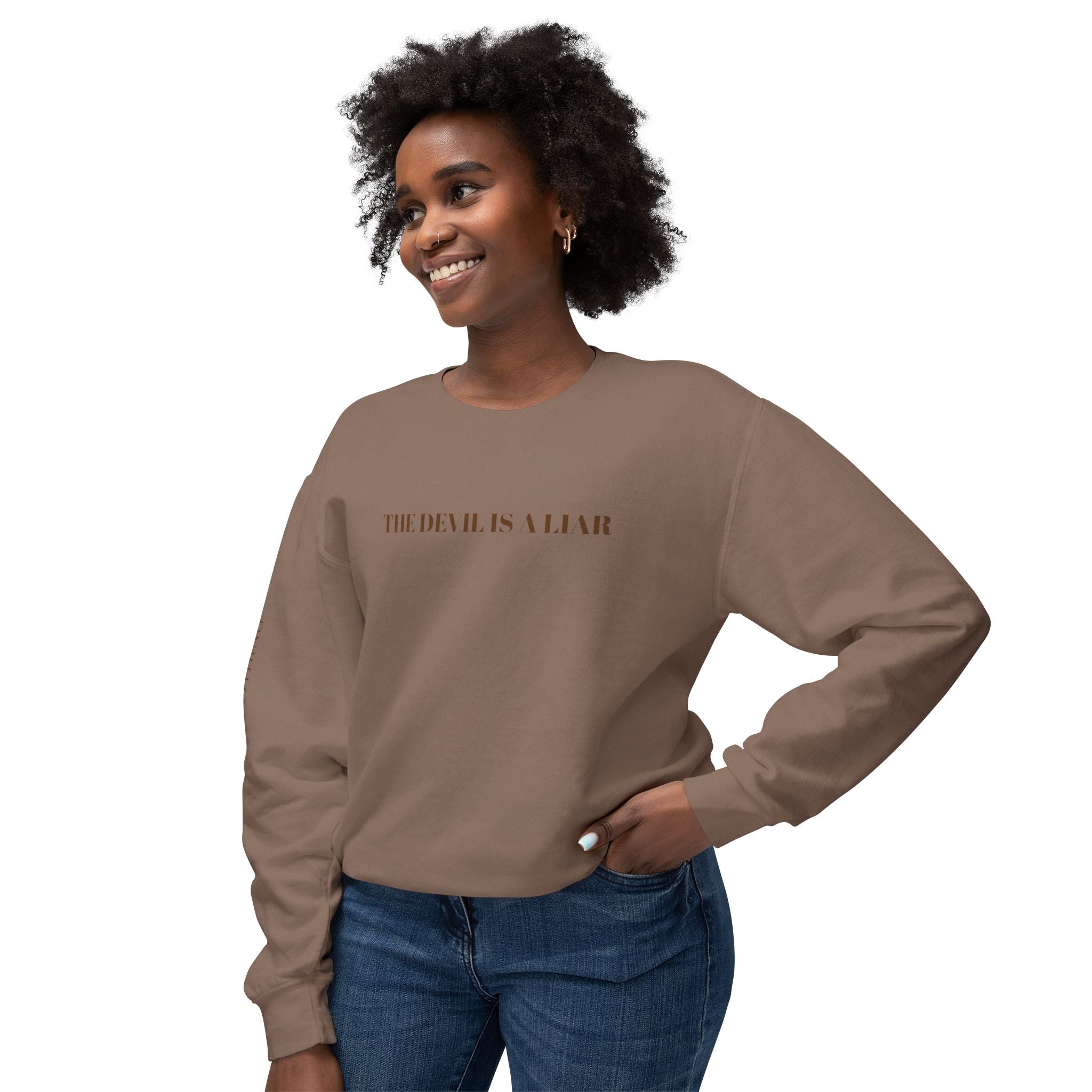 "THE DEVIL IS A LIAR" Lightweight Crewneck Sweatshirt