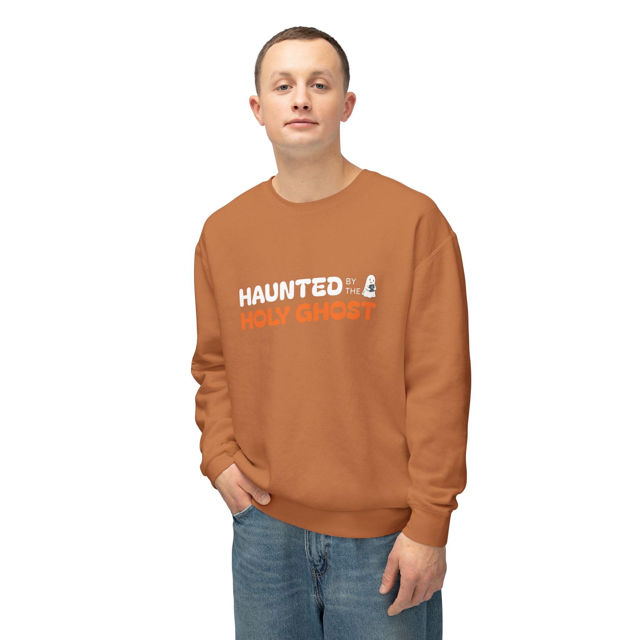 "HAUNTED BY THE HOLY GHOST"   Lightweight Crewneck Sweatshirt
