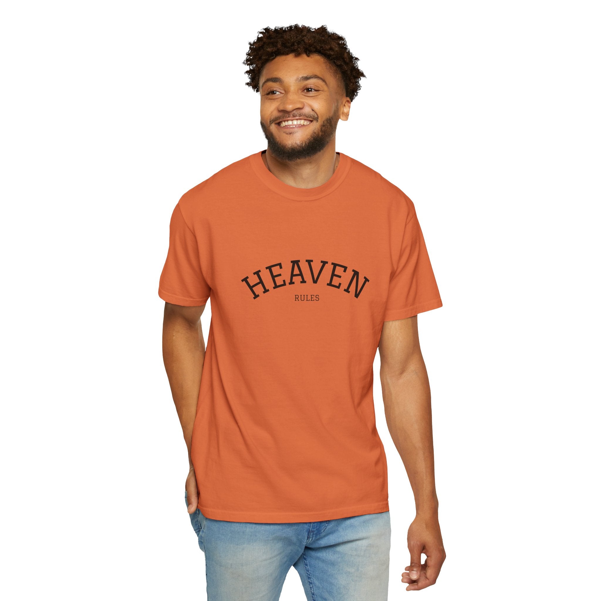 "HEAVEN RULES"  Unisex Garment-Dyed T-Shirt