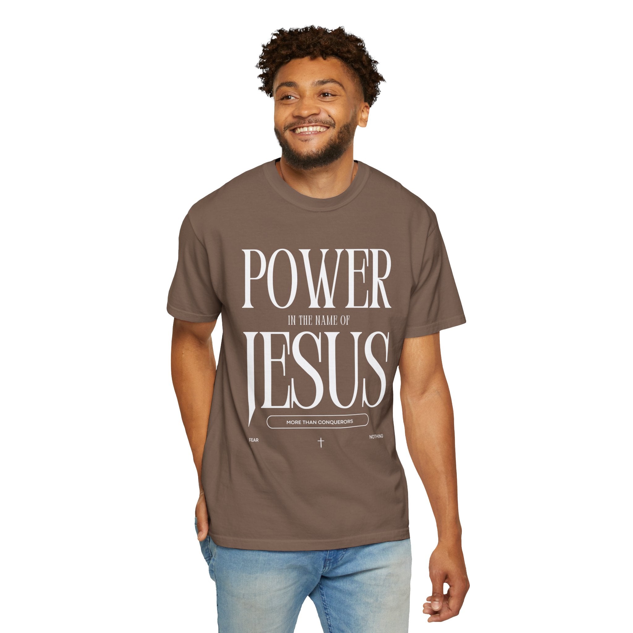 "POWER IN THE NAME OF JESUS"  Unisex Garment-Dyed T-Shirt