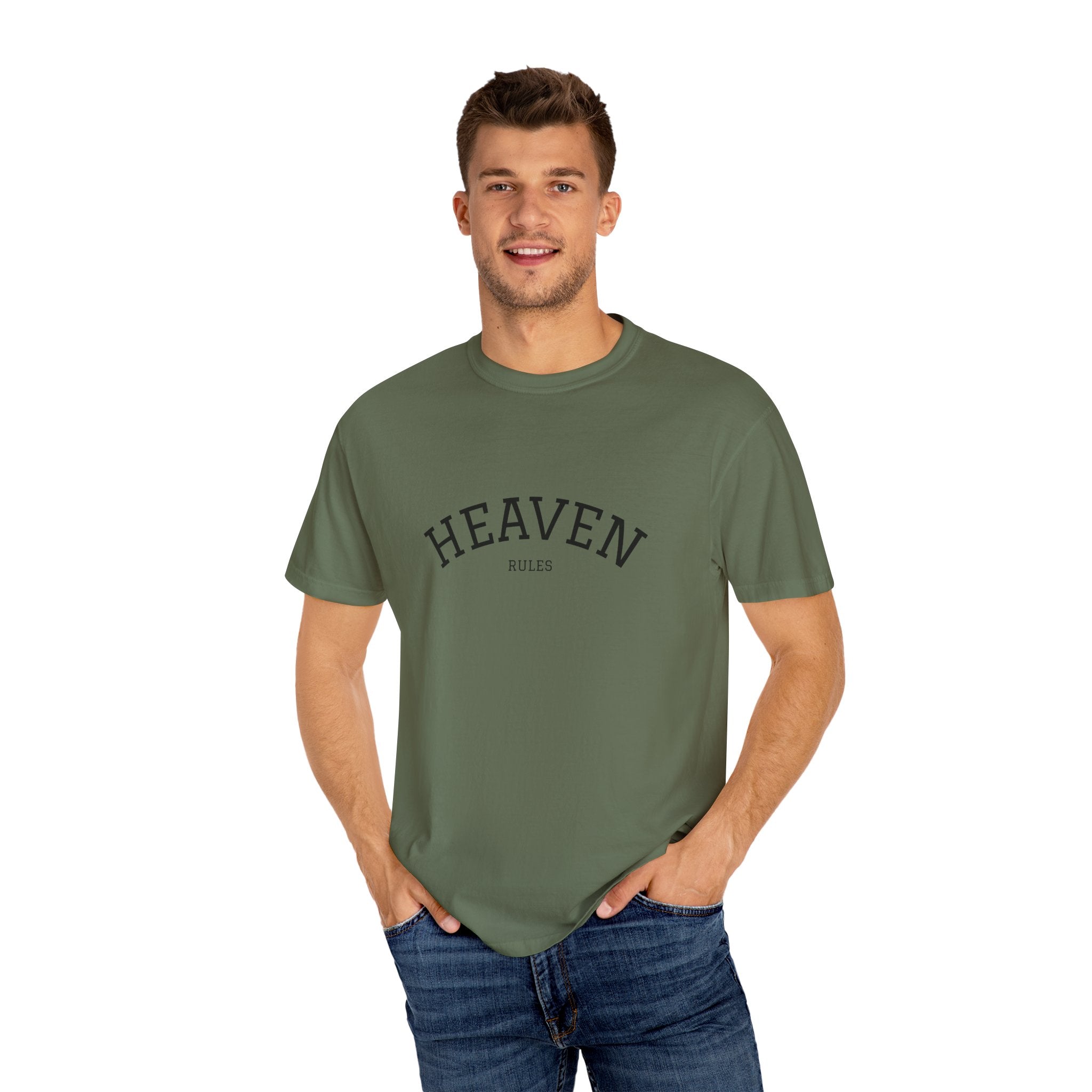 "HEAVEN RULES"  Unisex Garment-Dyed T-Shirt
