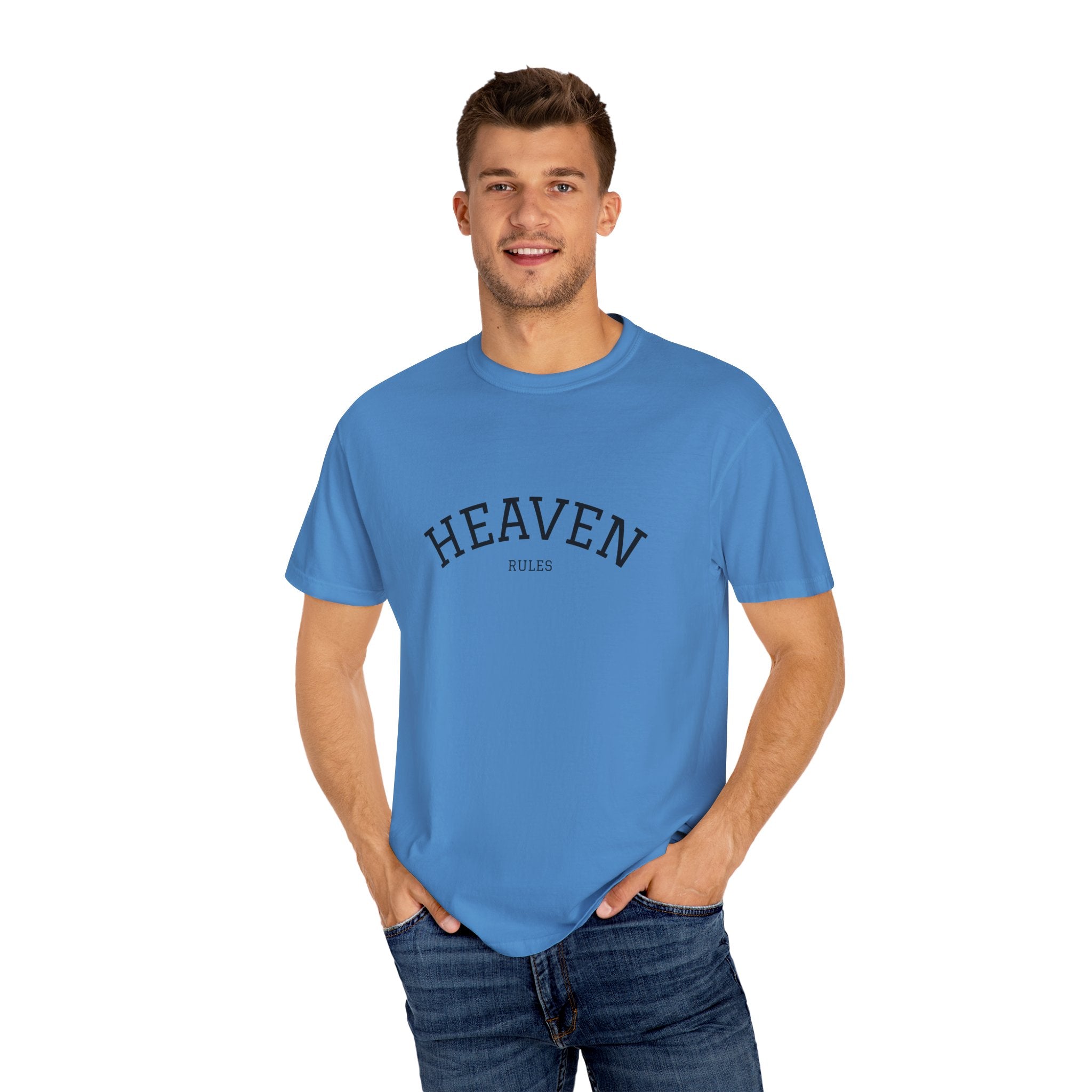 "HEAVEN RULES"  Unisex Garment-Dyed T-Shirt