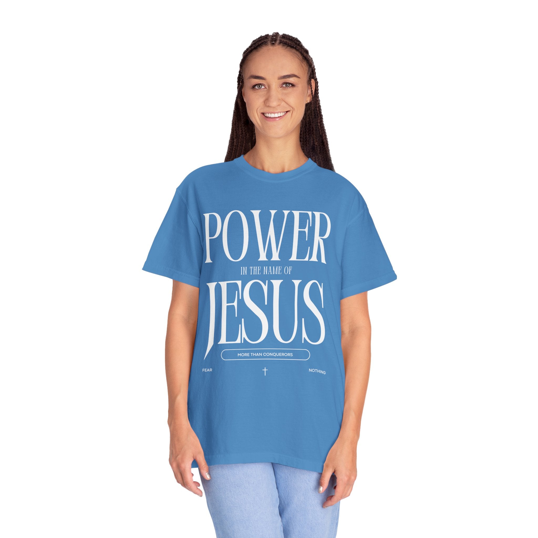 "POWER IN THE NAME OF JESUS"  Unisex Garment-Dyed T-Shirt