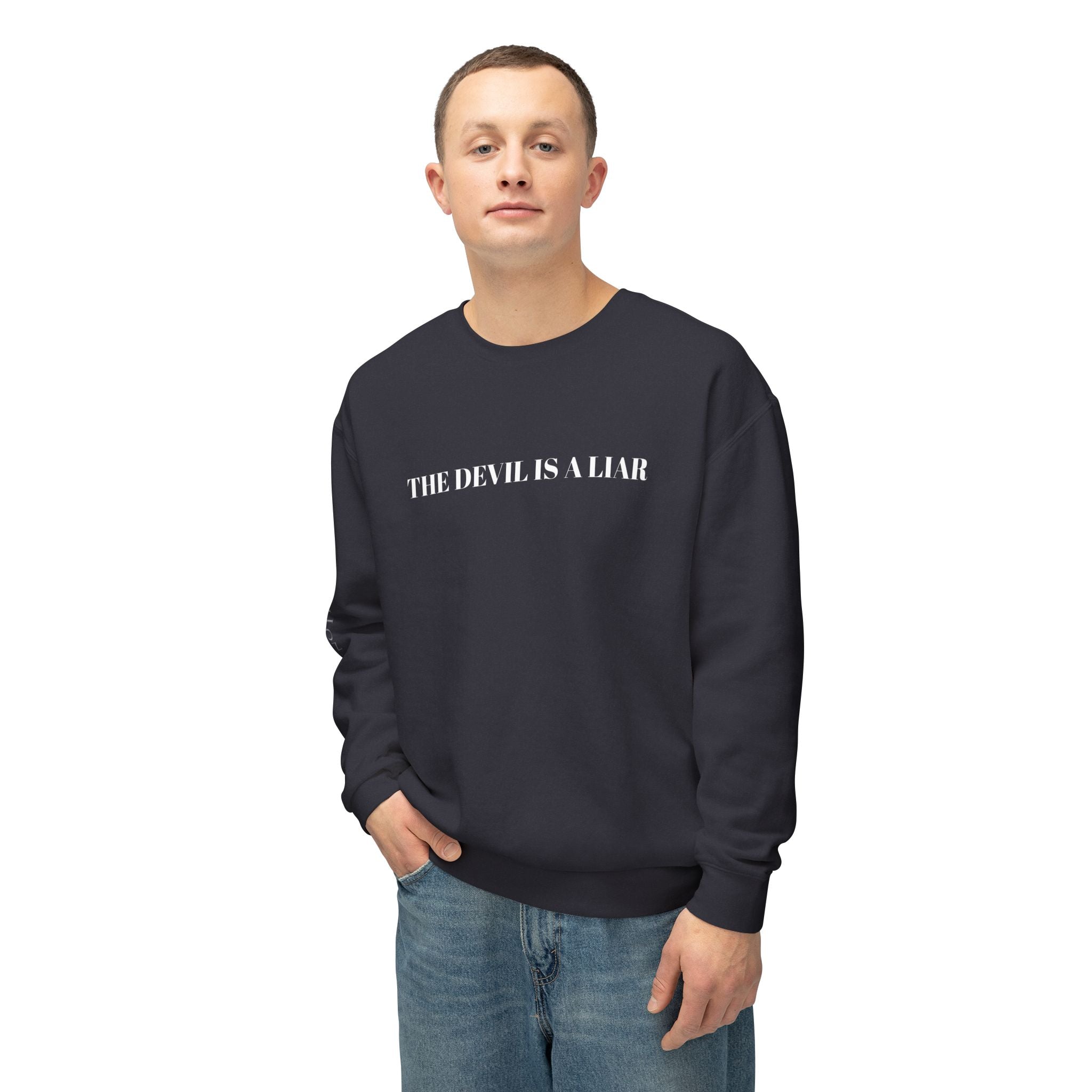 "THE DEVIL IS A LIAR" Lightweight Crewneck Sweatshirt