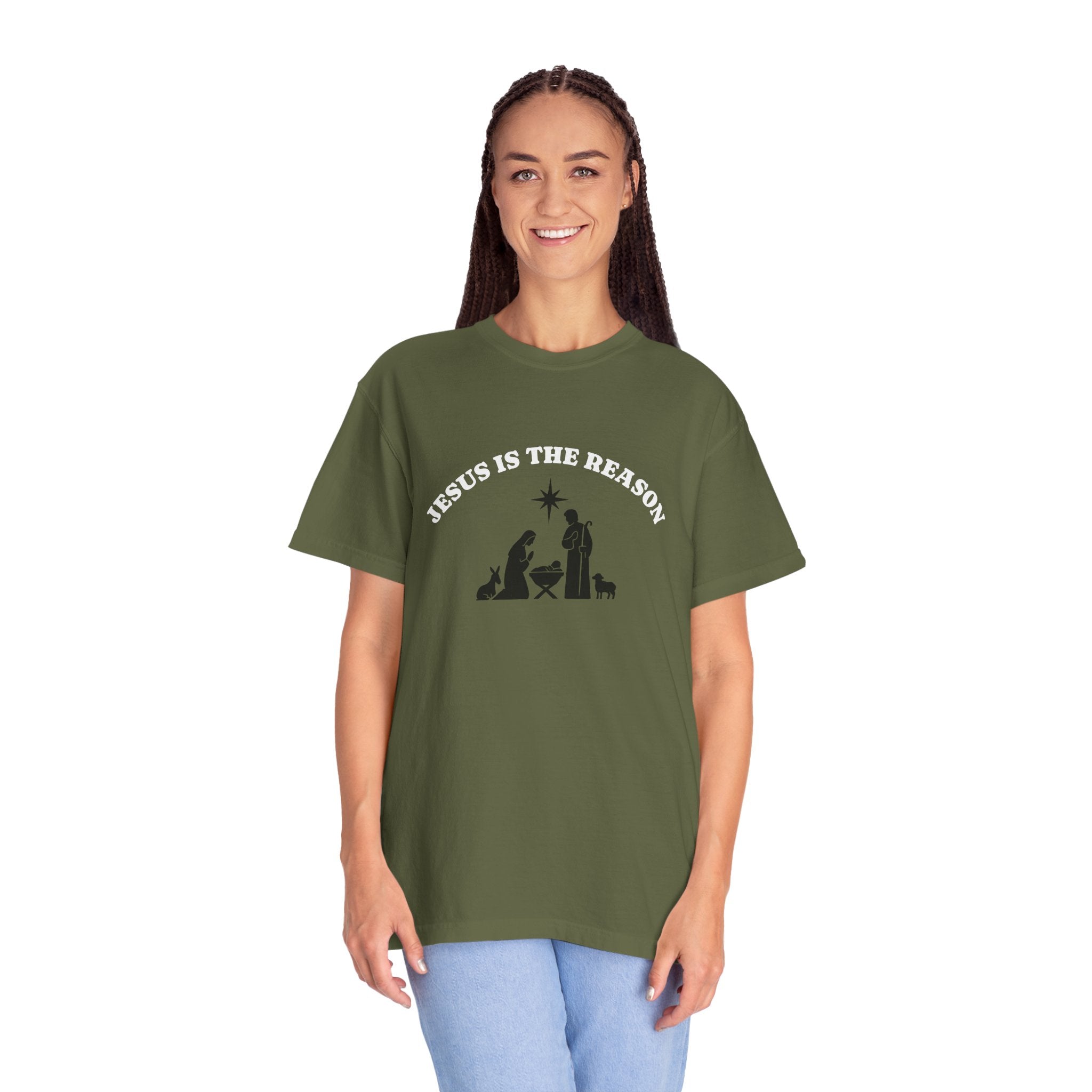 "JESUS IS THE REASON"  Unisex Garment-Dyed T-Shirt