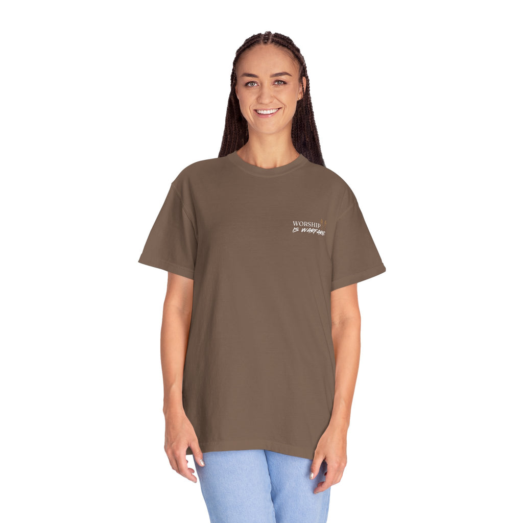"WORSHIP IS WARFARE" Unisex Garment-Dyed T-Shirt