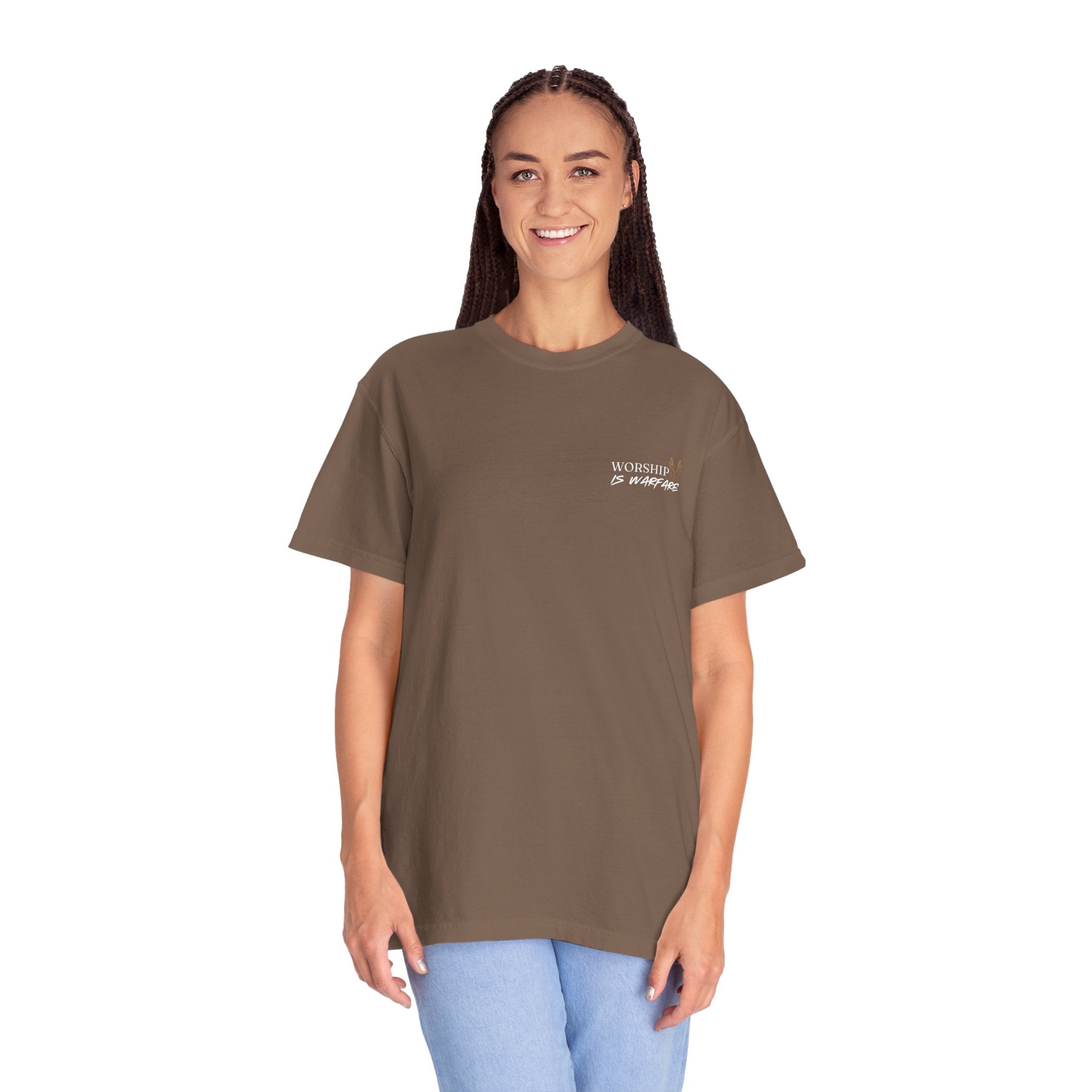 "WORSHIP IS WARFARE" Unisex Garment-Dyed T-Shirt